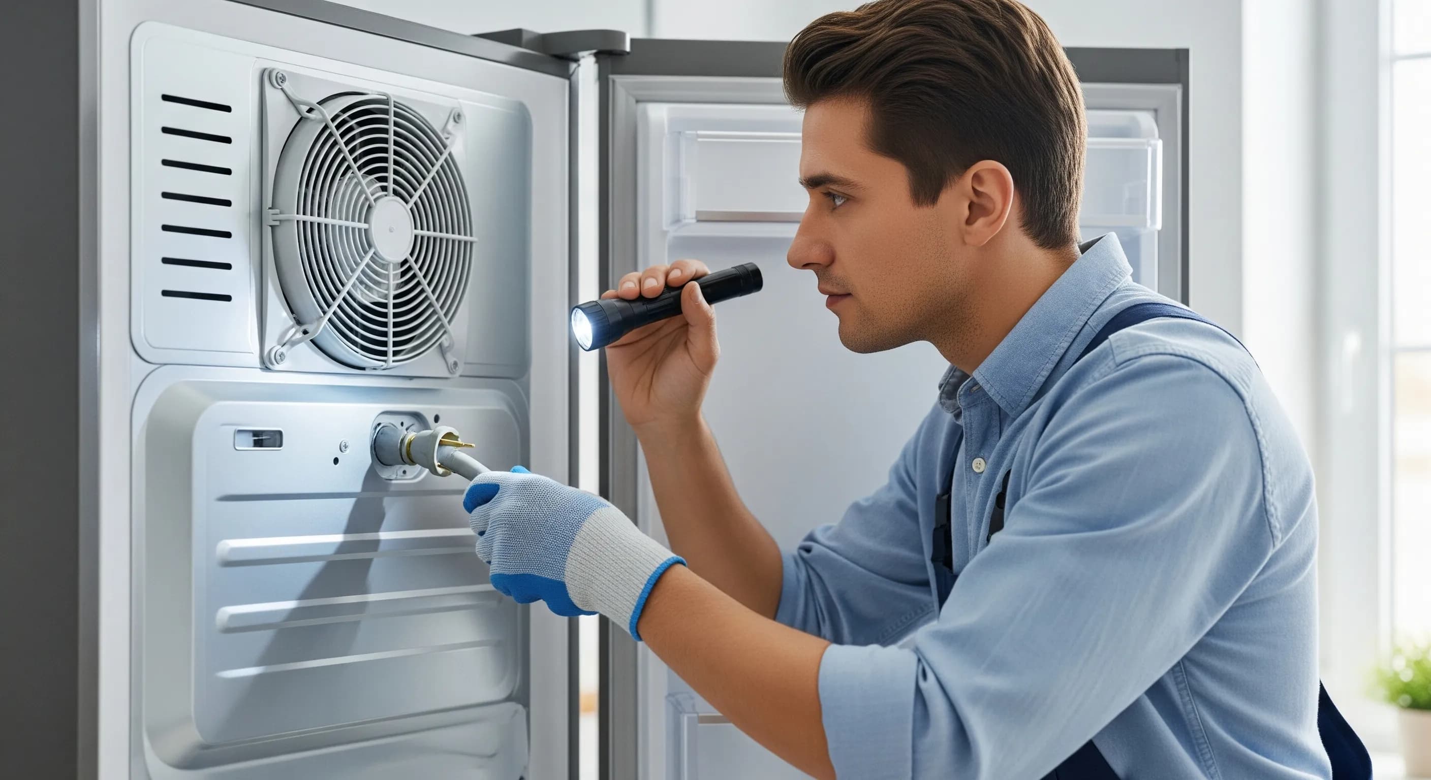 Check Evaporator Fan Area (Freezer - Use Caution)